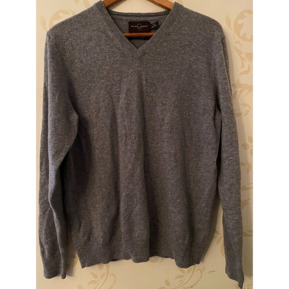 Black Brown 1826 100% Cashmere V-Neck Sweater Larg - Picture 1 of 4